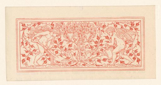 Two putti tending a tree
