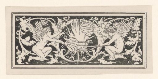 Two putti at a fire basket
