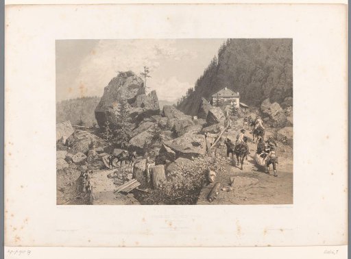 Travelers on the pass of the Tête Noire between Martigny and Chamonix