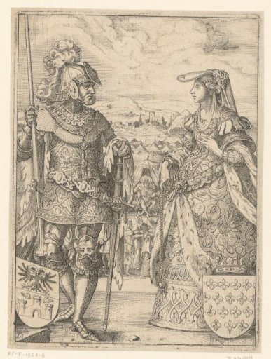 Married couple with coat of arms
