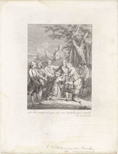 Cadet and Charlotte kneel before their father Charles