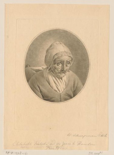 Portrait of Elisabeth Frolike at the age of 102