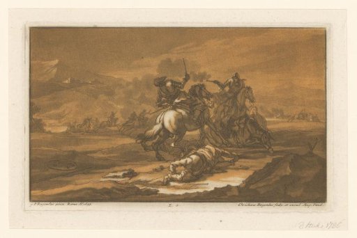 Fight between riders in armor