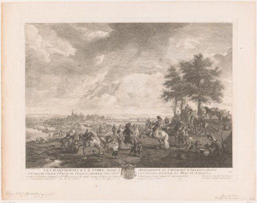 Landscape with horse traders at a market