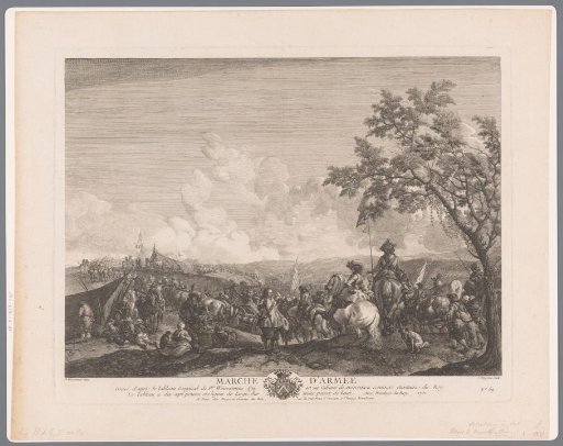 Soldiers and officers in a military camp
