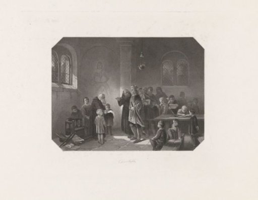 Charlemagne visits the St. Martin's School in Utrecht, 790