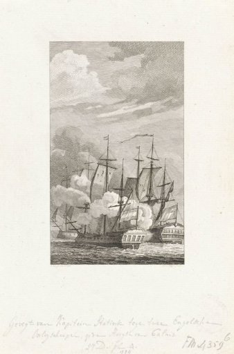 Captain Statink off Calais in Battle with Two English Warships, 1780