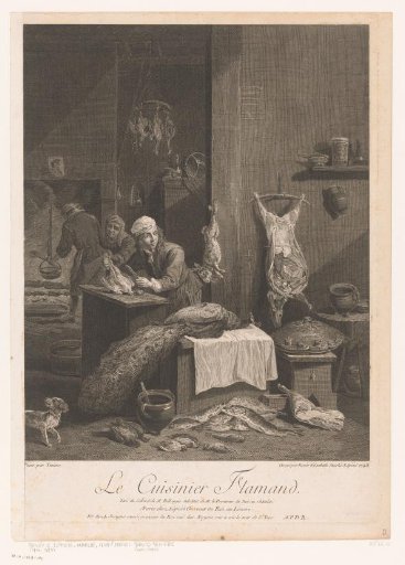 Kitchen Scene with Staff Preparing a Meal