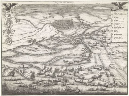 Map of the relief of Leiden, 1574