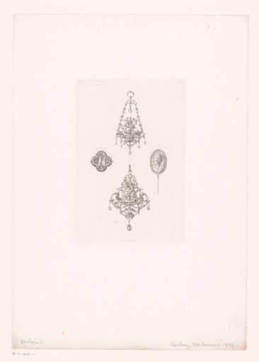 Two pendants and two brooches