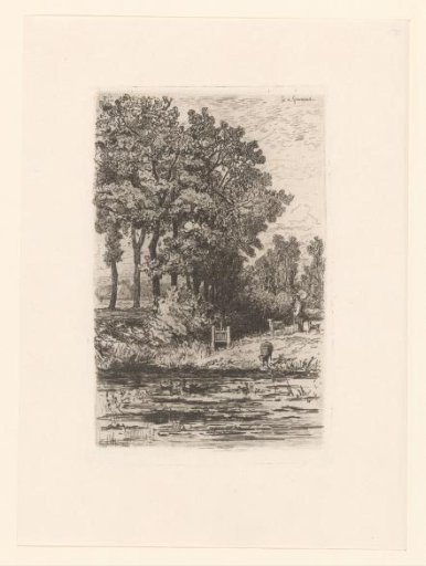 Landscape with oaks and water near Noord Deurningen