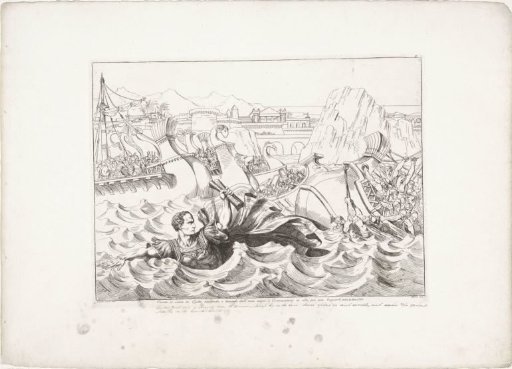 Julius Caesar Swimming with Scrolls