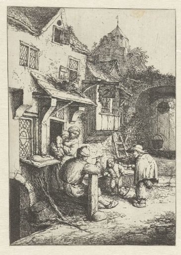 The Hunchbacked Violin Player in Front of an Inn