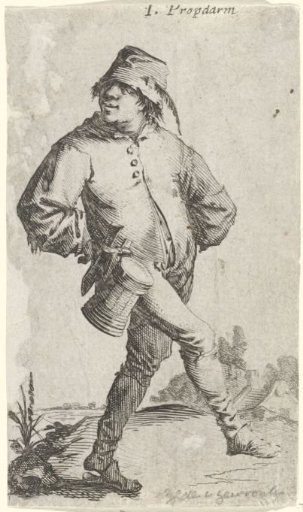 Dancing Peasant with a Mug and Knife