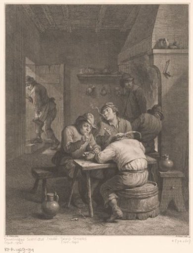 Tavern Interior with Men Smoking Pipes