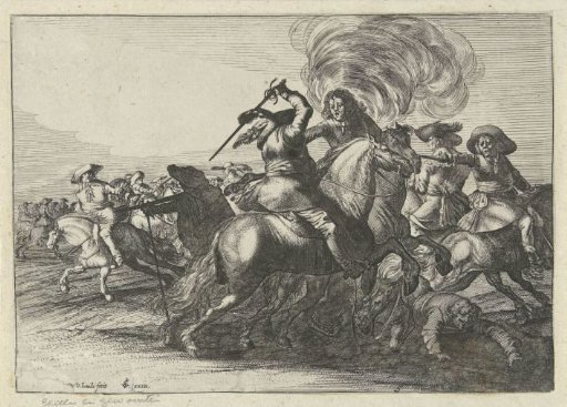 Battle Scene with Fighting Riders