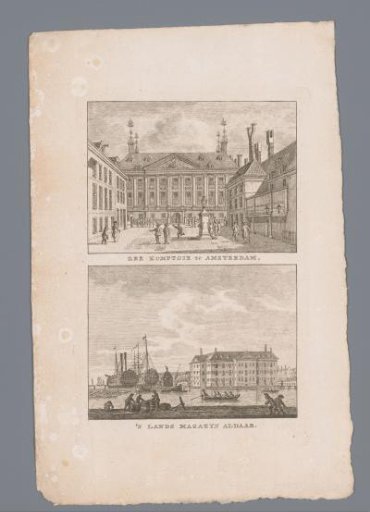 View of the courtyard of the Admiralty or Prinsenhof and the State Naval Magazine in Amsterdam