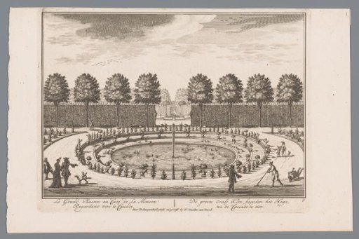 View of a Pond with a Fountain in the Gardens of Slot Zeist