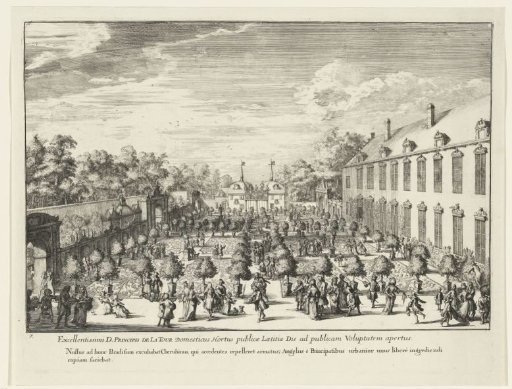 Visitors to the Gardens of the Hof van Thurn en Tassis in Brussels, 1686