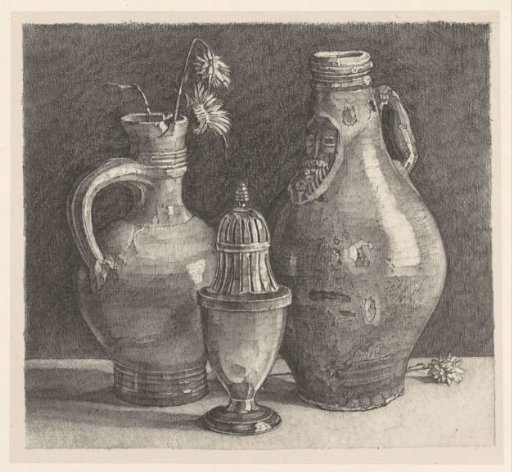 Still Life with a Jug, a Bearded Man Jug, a Salt Cellar and Flowers