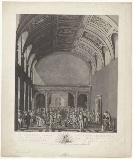 View of the interior of the Schepenzaal of the Town Hall on the Dam