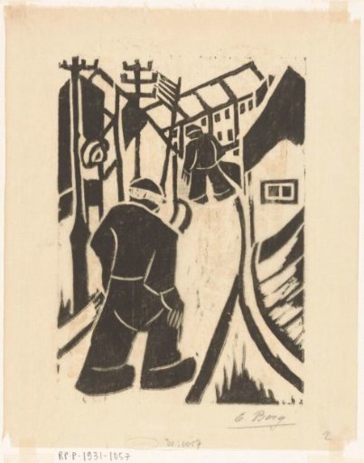 Two Figures in a Village Street