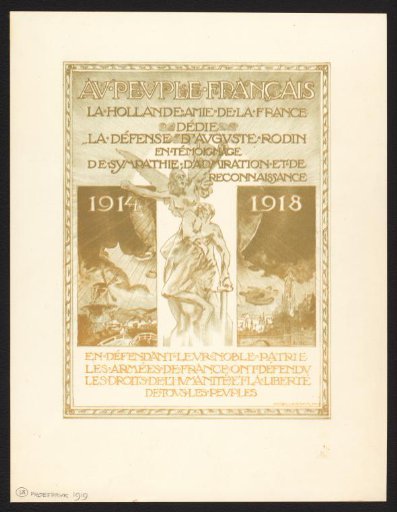 Poster for the donation of the 'Monument de la Hollande amie' to Verdun