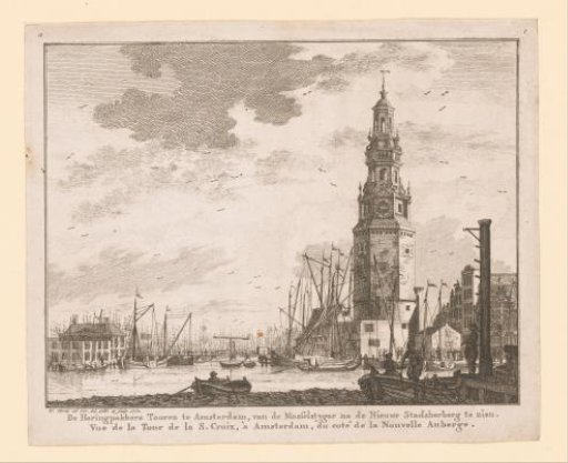 View of the Haringpakkerstoren and the Nieuwe Stadsherberg in Amsterdam