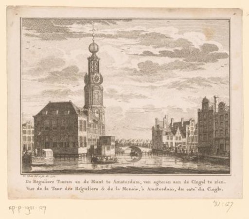View of the Munttoren in Amsterdam