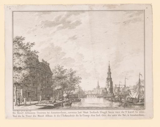 View of the Montelbaanstoren in Amsterdam, seen from the IJ