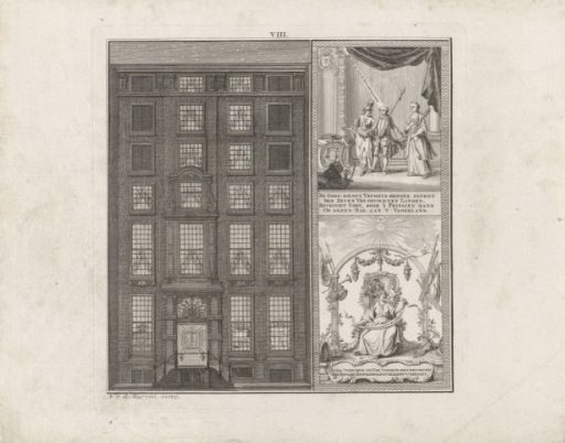 Illumination of a dwelling in Amsterdam in honor of the accession of Willem V as Stadtholder, 1766