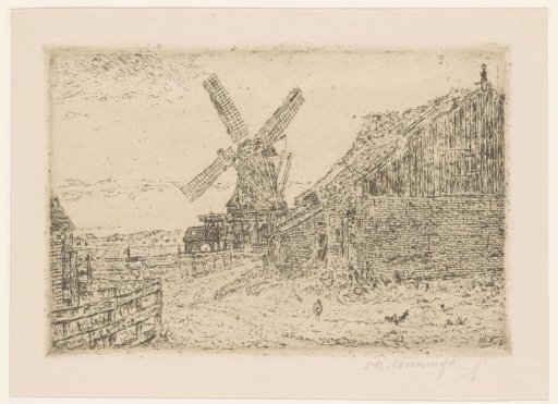 Mill near farmhouse