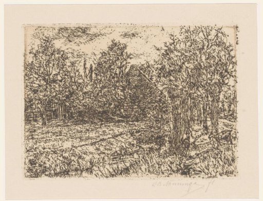 Farmhouse and willows