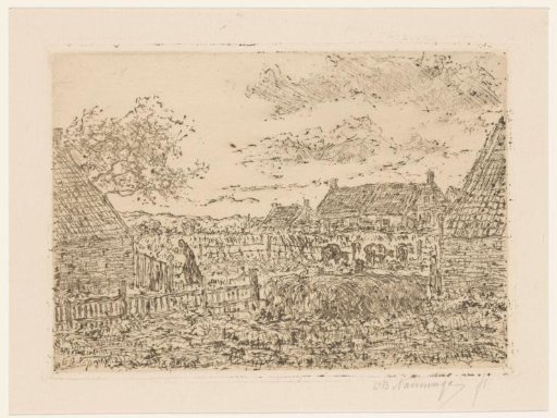 View of a farmyard with cattle