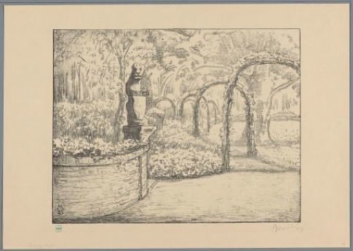 Garden with rose arches on estate Zorgvliet