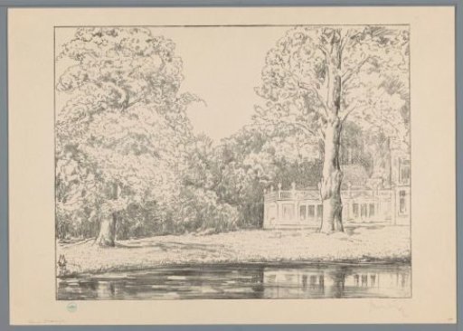 View of the garden and house of estate Den Burch