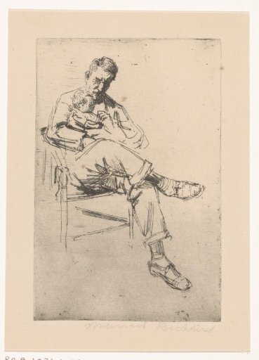 Man with a child on his lap