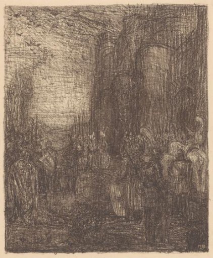 Riders at a castle