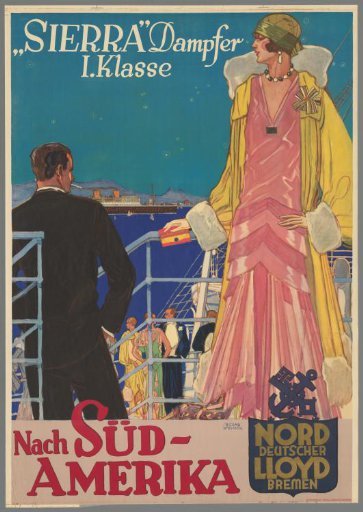 "Sierra" Steamer First Class to South America, Norddeutscher Lloyd Bremen
