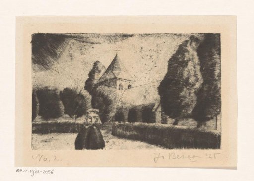 Woman by a Church