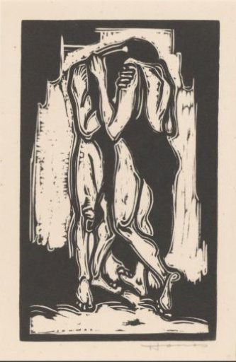 Man and woman holding each other by the shoulders