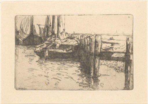 Moored barges