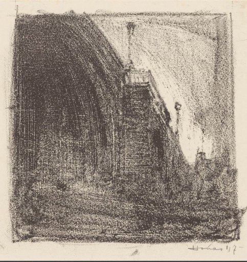 Arch bridge, possibly the Saint Servatius Bridge over the Meuse in Maastricht