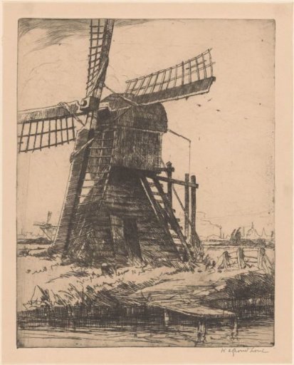 Windmill by the Water near Leiden