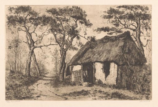Country road with dilapidated barn