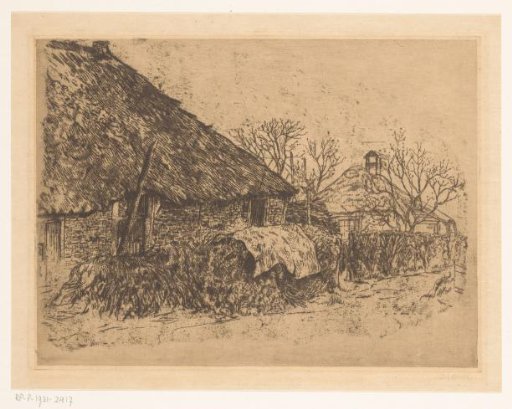 Farmhouse with a hedge