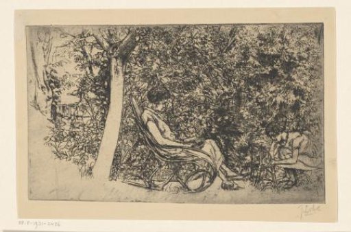 Woman and girl in a garden