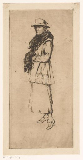 Young woman with a muff