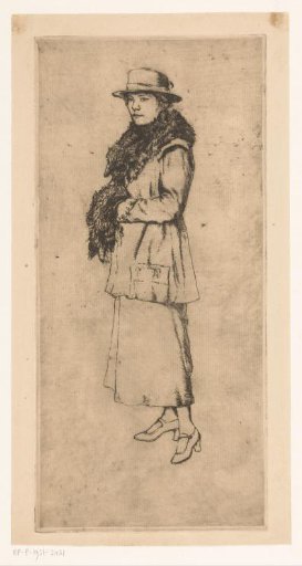 Young woman with a muff
