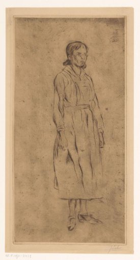 Standing young woman with spectacles